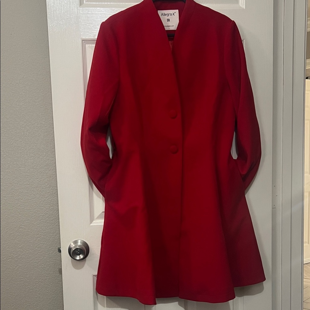 Allegra K Red Trench Coat